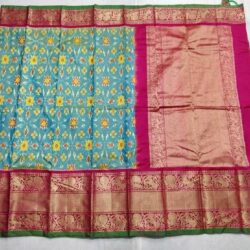 Ikkat-pattu-saree-with-kanchi-pattu-border