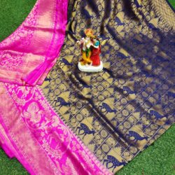 Kubera pattu saree with kanjeevaram border