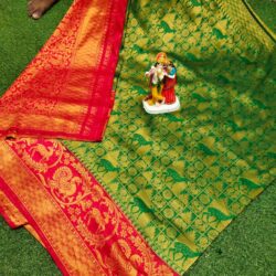 Kubera pattu saree with kanjeevaram border