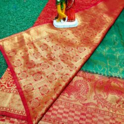Kubera pattu saree with kanjeevaram border