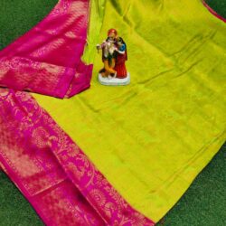 Kubera pattu saree with kanjeevaram border